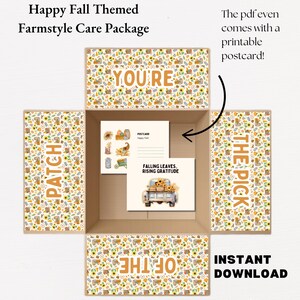 Happy Fall Care Package Box Flap Design-Your the Pick of the Patch Thanksgiving Themed (PDF)
