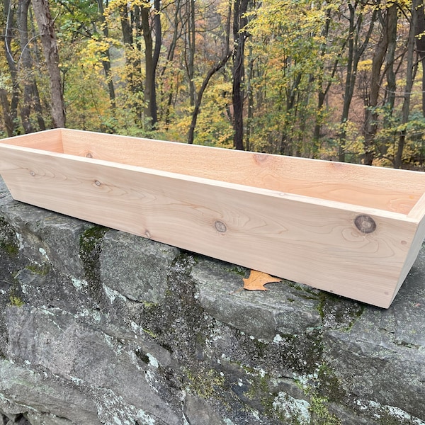 Cedar Window Box Natural Wood Finish