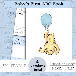 Winnie-the-Pooh Blanko Alphabet Buch,ABC Buch Babyshower Aktivität,Winnie-the-Pooh Babyshower Andenken,Junge Babyparty Geschenk,Printable, PDF