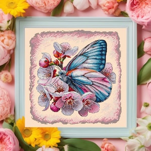 Blossom Embrace Cross Stitch Design - Instant Download