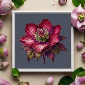 Kruissteekpatroon bloemen - lenteroosontwerp