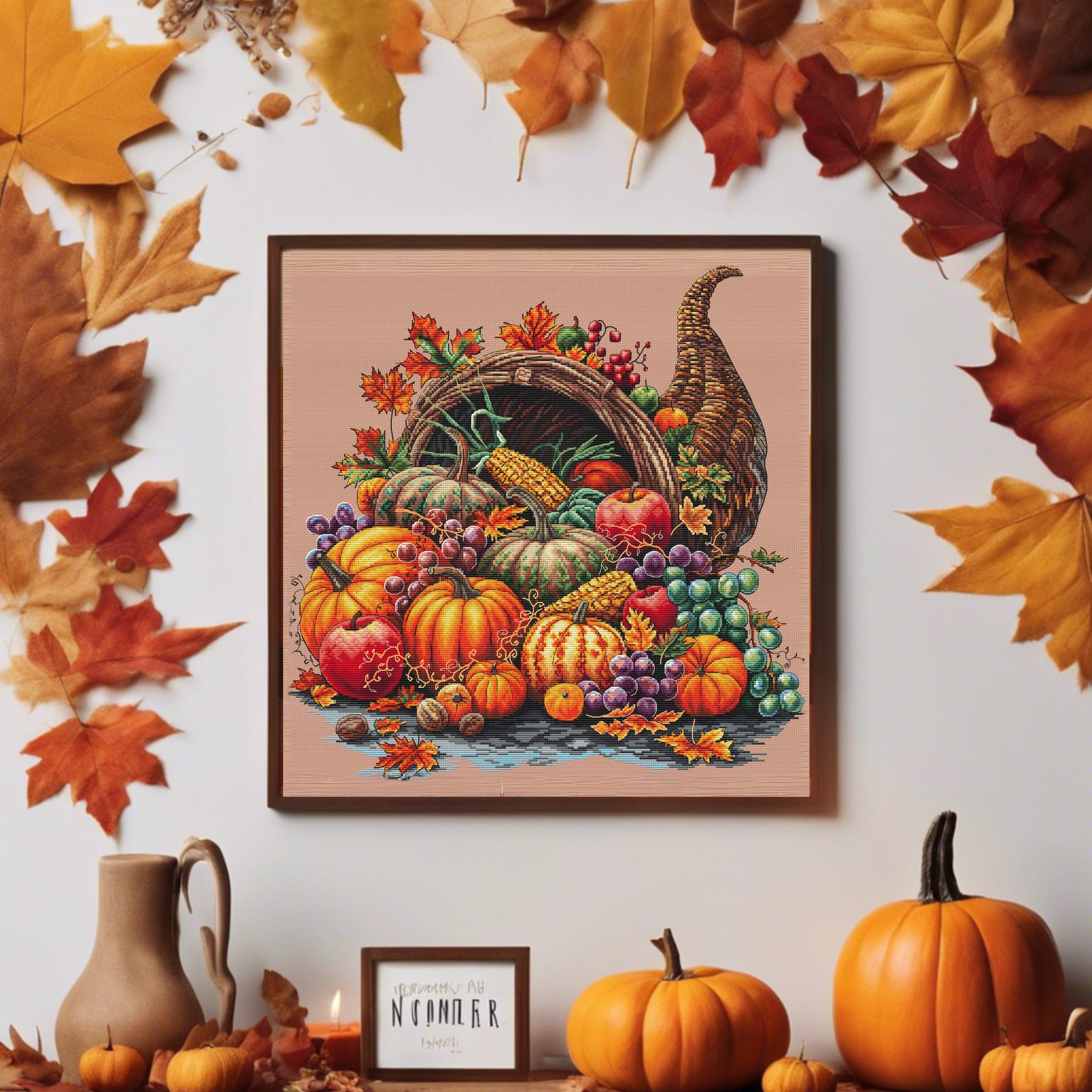 Golden Harvest Cross Stitch Pattern – Autumn Wheat Field Embroidery PDF ...