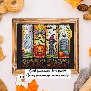 Halloween Cross Stitch Pattern: Spooky Ghosts & Pumpkins (PDF Download)