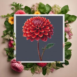 Dahlia – Modern Cross Stitch PDF Pattern, Elegant Floral Embroidery Design, Instant Download by CanvoryUA
