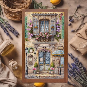 Vintage Provence Shop Cross Stitch Template - Instant Access