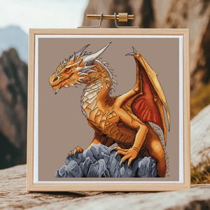 Mythical Creature Embroidery Pattern - Acrin Dragon