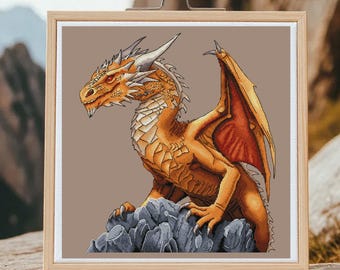Mythical Creature Embroidery Pattern - Acrin Dragon