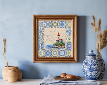 Lighthouse Cross Stitch Pattern: Portugal Coastal Design (PDF Pattern)