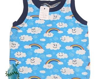 Happy rainbows clouds toddler summer shirt sleeveless 12-18 months tank top pride LGBTQ