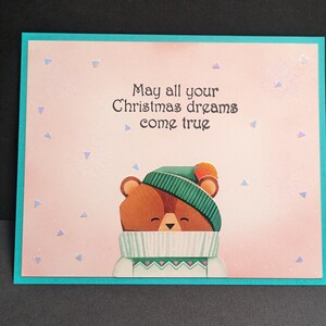Carte de voeux vierge joyeux hiver 4,5" par 3,5" avec enveloppes, timbres faits main Merry Christmas Yule Tides Joyeux Noel