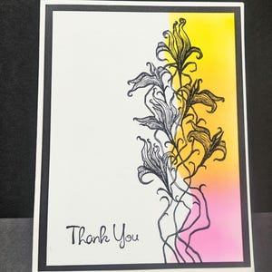 Bedankt Bloemenlelies Leliebloem blanco wenskaart 4,5 x 3,5 inch met enveloppen handgemaakte stempels dioxide-inkt