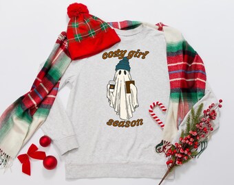 Cozy Girl Ghost Season SVG、PNG、JPEG ファイル (デジタル ダウンロード)