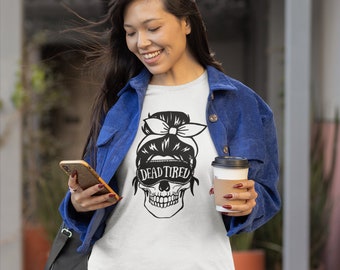 死んで疲れた母親、ママの髪、新学期、クレイジーな子供たち、頭蓋骨、スケルトン、SVG、JPEG、PNG、シルエット、クリカット カット ファイル