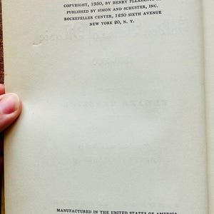 May include: A black and white copyright page with the text "ALL RIGHTS RESERVED INCLUDING THE RIGHT OF REPRODUCTION IN WHOLE OR IN PART IN ANY FORM COPYRIGHT, 1950, BY HENRY PLEASANTS III PUBLISHED BY SIMON AND SCHUSTER, INC. ROCKEFELLER CENTER, 1230 SIXTH AVENUE NEW YORK 20, N. Y. MANUFACTURED IN THE UNITED STATES OF AMERICA BY KINGSPORT PRESS, INC., KINGSPORT, TENNESSEE".