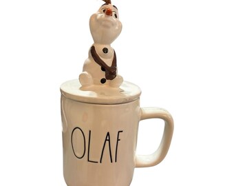 Rae Dunn OLAF Disney Frozen Olaf Figural Topper Mug Rare NWOT
