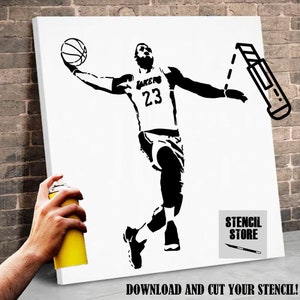 LeBron James digital stencil to print for A3, 50x50, 80x80 DIY formats