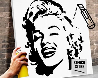 Stencil digitale Marilyn Monroe da stampare per i formati A3, 50x50, 80x80 fai da te