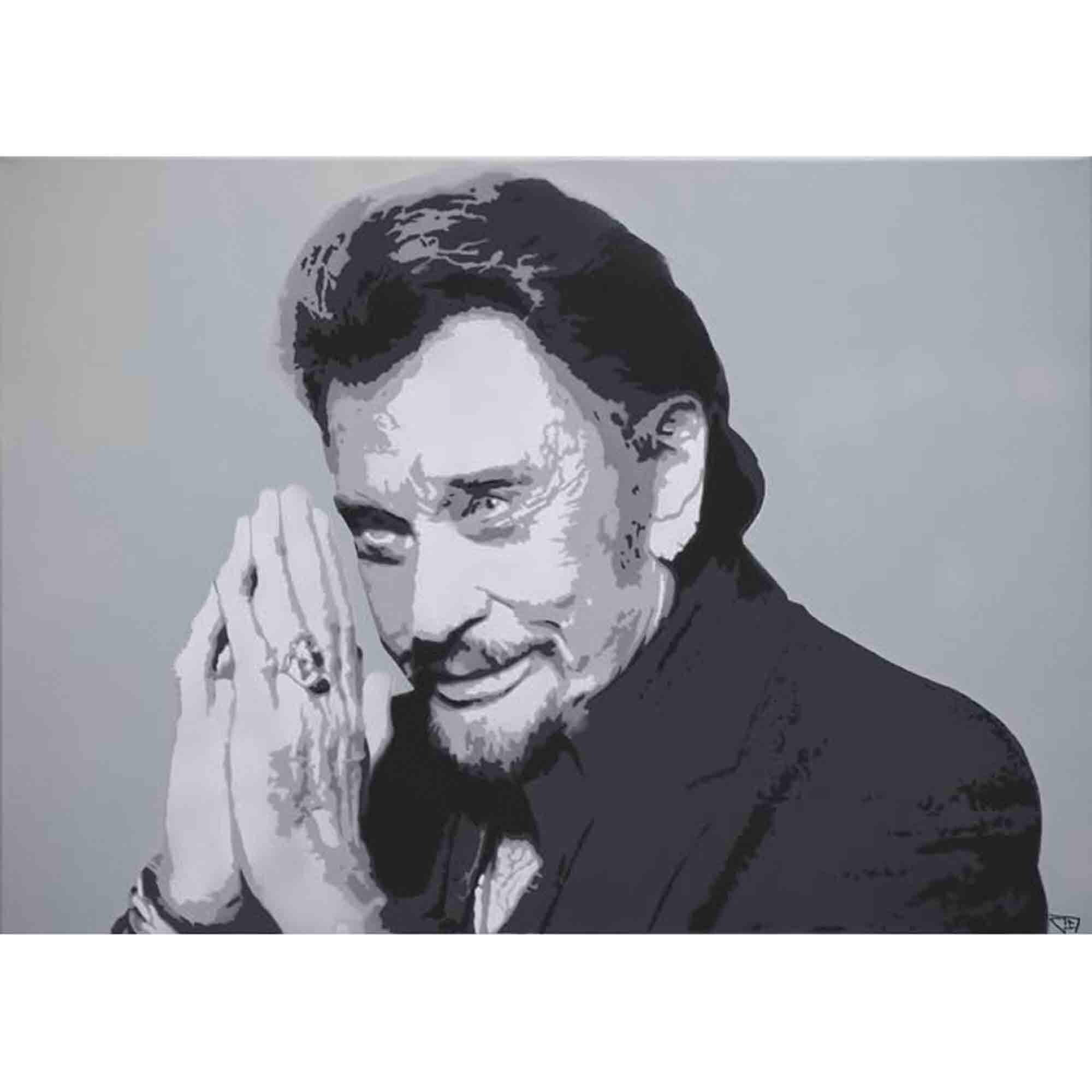 JOHNNY HALLYDAY CHANTOURNAGE cadre bois format A4- fond personnalisable EUR 45,00 - FR