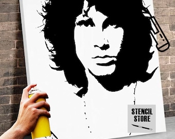 Jim Morrison The Doors digital stencil to print for A3, 50x50, 80x80 DIY formats