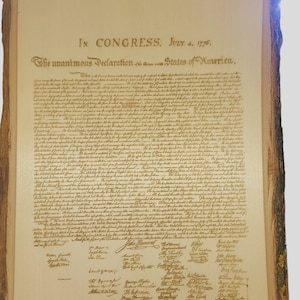 US Constitution engraved on walnut
