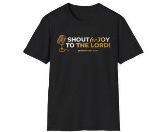 Shout For Joy Logo T-Shirt | Minimal Christian Tee for Worship Leaders & Church Teams| Leadership Logo Tee