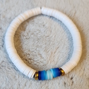 Ocean Blue Clay Bead Bracelet