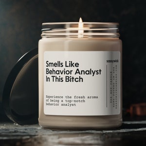 Behavior Analyst In This Bitch Candle, Gift for Behavior Analyst, Behavior Analyst Gifts, BCBA Gifts, 9oz Natural Soy Candle