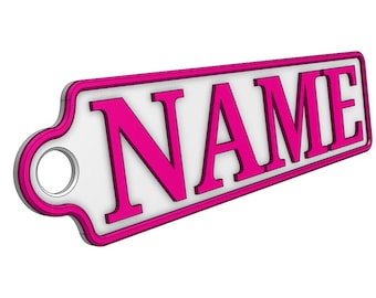 Personalized Key Chain Fob - Digital STL File - For 3D Printing
