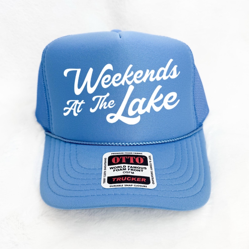 Weekends At The Lake Trucker Hat image 1