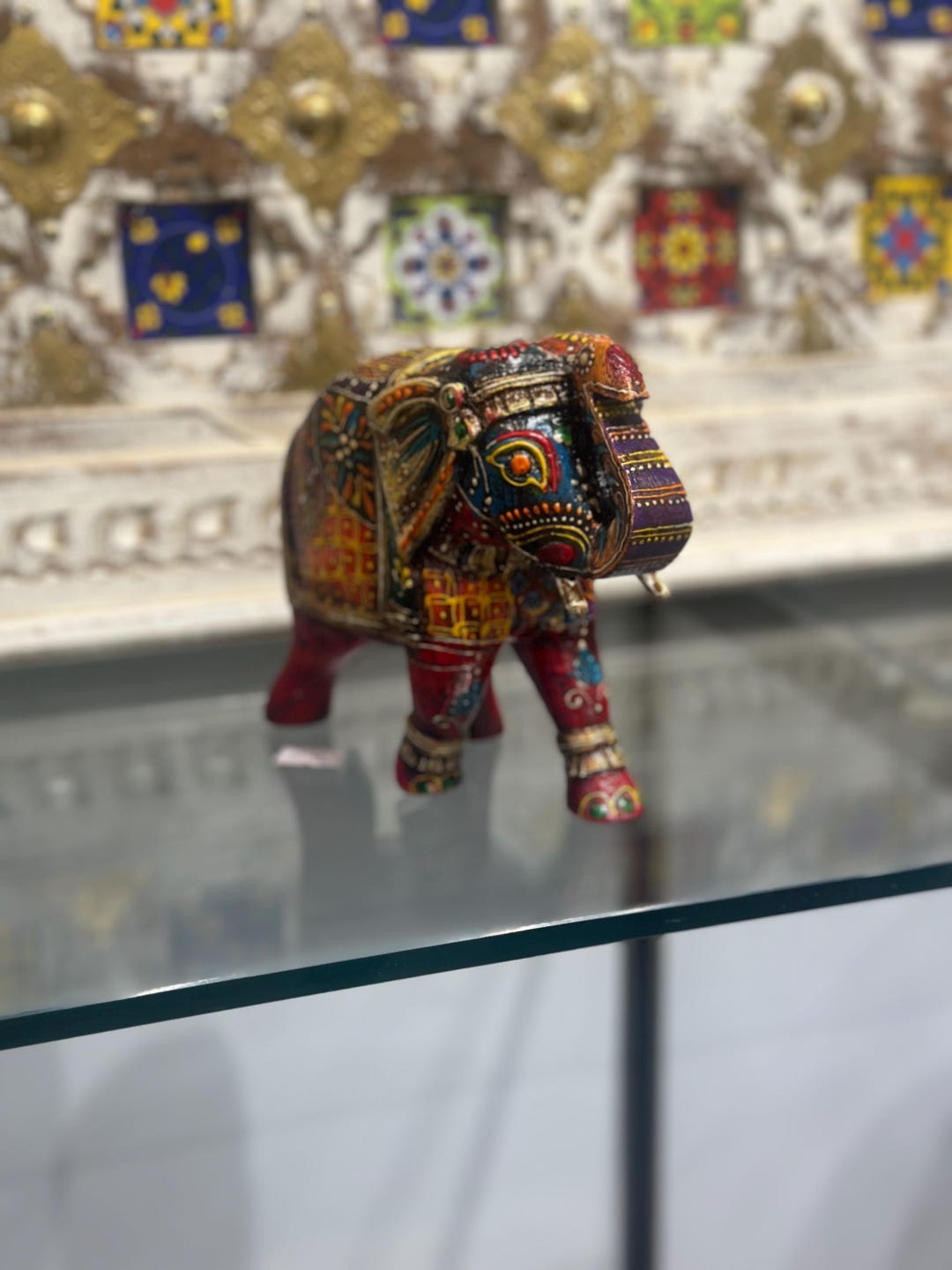 Hand Carved Wooden Elephant Statue: Rajasthani Style Home Decor - Etsy