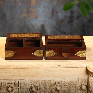 Servilletero y caja de utensilios de madera hechos a mano, accesorios de madera, accesorios de cocina, madera, regalo,
