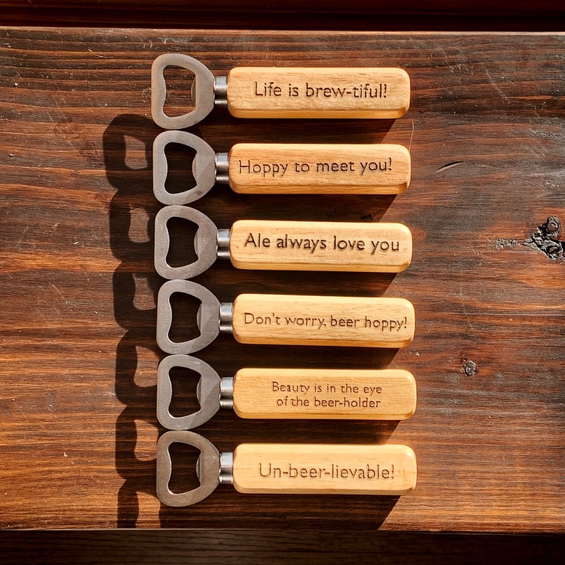 Good Luck At University, Personalised Wooden Beer Bottle Opener, Off To University, Going To Uni, University Survival Gift, Starting Uni