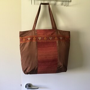 Boho style   design fabric Handmade  Tote Bag for Beach / Pool- Shopping - Lunch - Gym - Carry On Luggage/ Travel