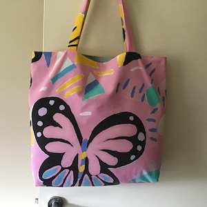 Handgemachte Tragetasche original Ken Done Stoff Blumen am Meer , Perfekter Strand / Pool- Shopping- Lunch- Gym- Handgepäck