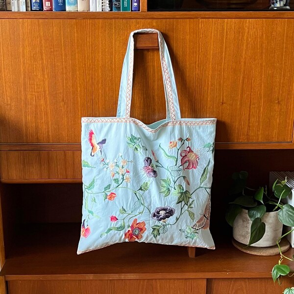 Handmade  embroidered Tote Bag for Beach / Pool- Shopping - Lunch - Gym - Carry On Luggage/ Travel - Overnight, lunch