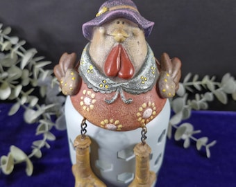 Rustic Country Hen Figurine with Dangling Legs – Farmhouse Chicken Decor