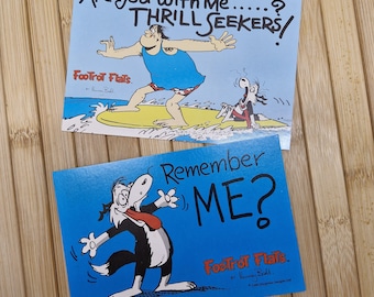 Vintage Footrot Flats Postcards Pair – Murray Ball – Unused 1986