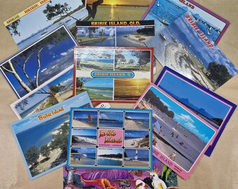 Vintage Bribie Island QLD Postcards x14 | Australian Beach Tourism Cards | Junk Journal Scrapbooking Ephemera