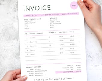 Basic Digital Invoice Template -- MS Word, Excel, Google Docs