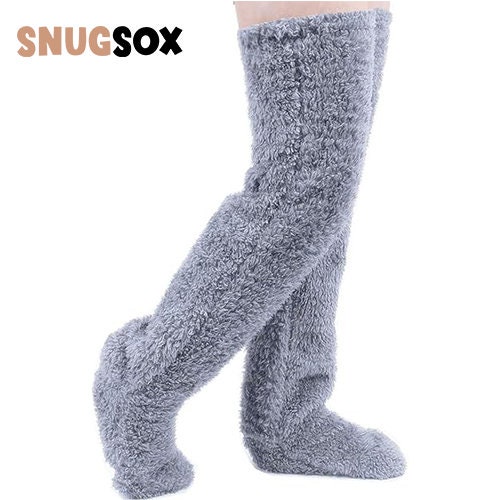 Knee High Fluffy Alpaca Christmas Socks, Fuzzy Christmas Socks, Heated ...