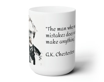 Pastor Gift / Theology Student Mug / GK Chesterton Quote / 'Mistakes' Quote / Theology Birthday Present / Religious Study Mug / Mugs
