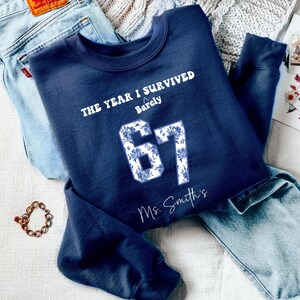 Funny 2025 Custom Teacher 6 7 Christmas Sweatshirt, Gift for Teacher from Student, Teacher Sweatshirt, Elementary Teacher Appreciation