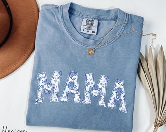 Comfort Colors® Vintage floral Mama t-shirt, Mama T-Shirt, Strong Woman Shirt, gift for mothers day, Mama tee, Graphic Tee, Women&#39;s T-Shirt