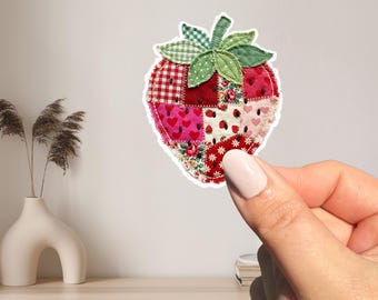 Cute Strawberry Sticker, Strawberry Lover, Laptop Stickers, Water Bottle, Kindle, Junk Journal Decals, Cute Stickers