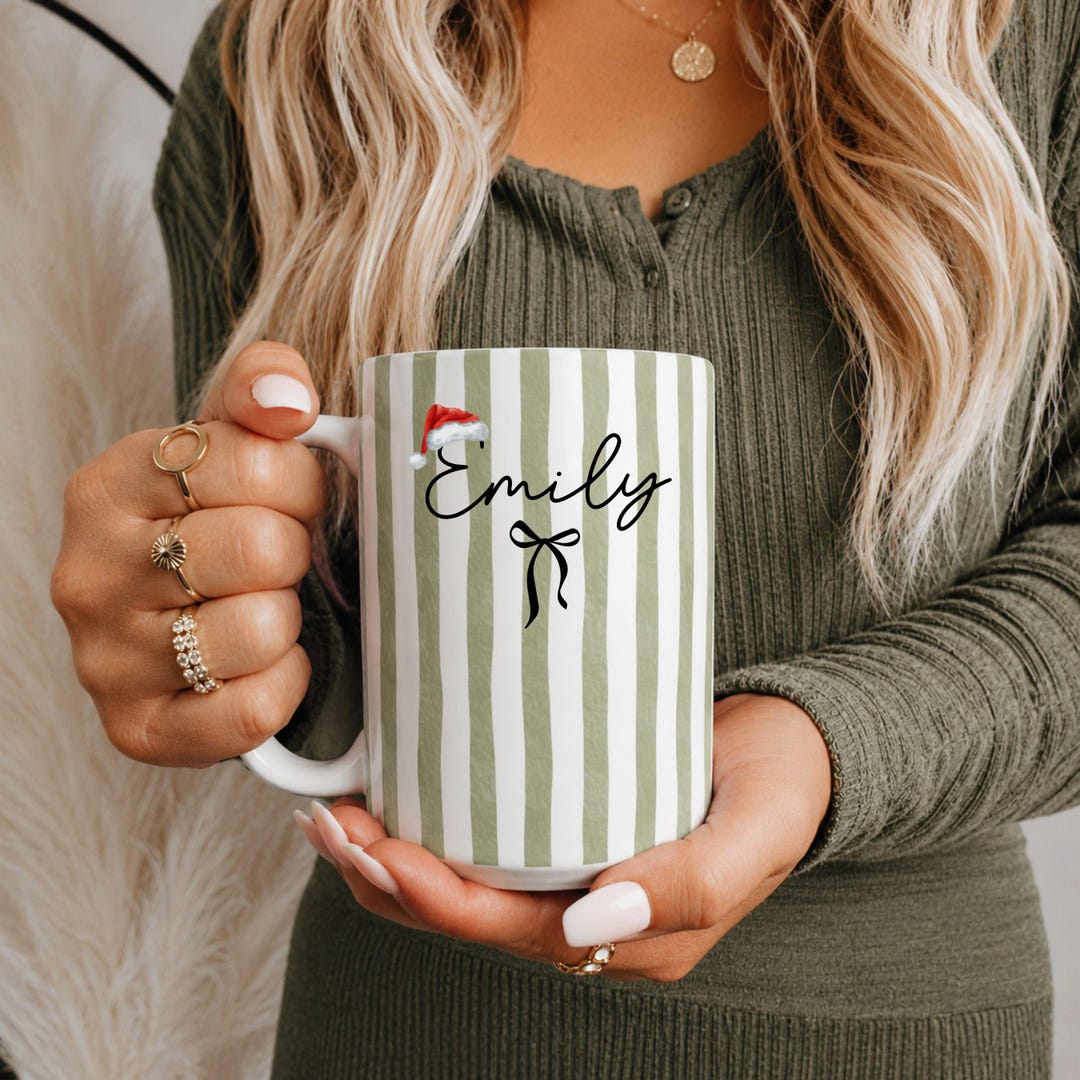 Custom Christmas Mug, Personalized Christmas Mug, Christmas Santa Hat ...