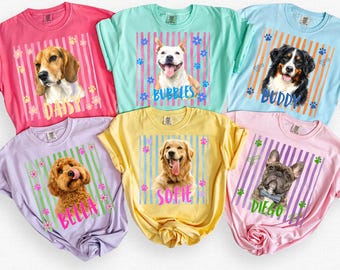 Camiseta personalizada con foto y nombre de mascota, camiseta personalizada Comfort Colors para mascotas, camiseta personalizada con foto de perro, regalo para amantes de los perros, regalo para mamás de gatos, regalo por la pérdida de una mascota