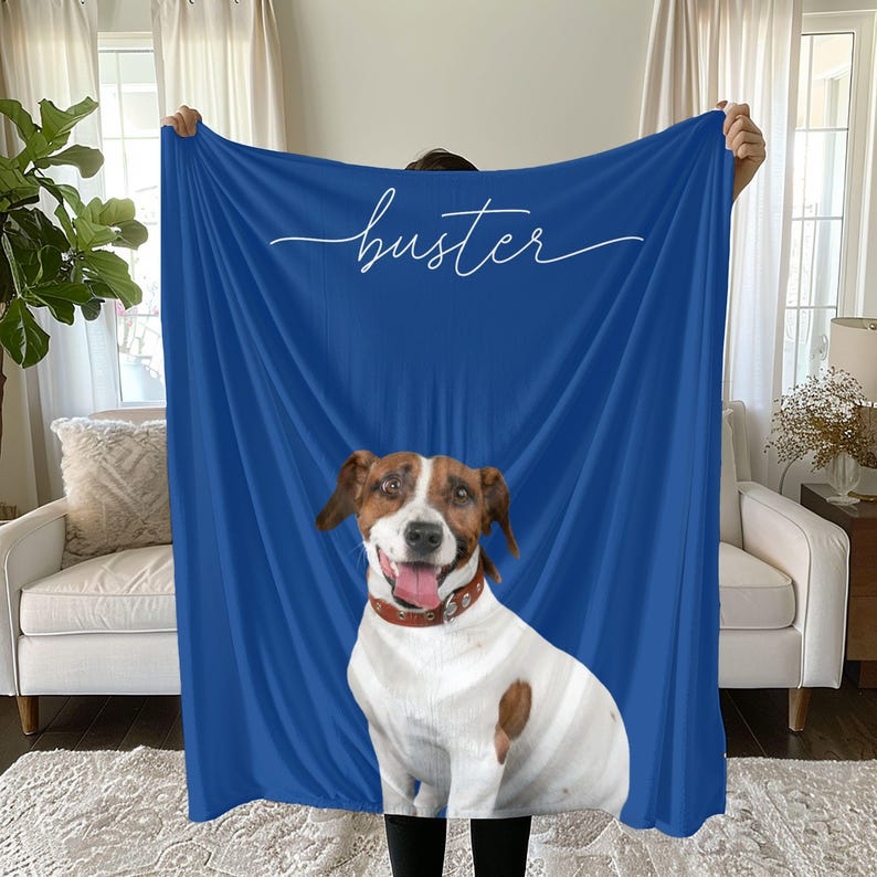 Personalized Dog Blanket With Name Custom Photo Blanket for Dog Custom