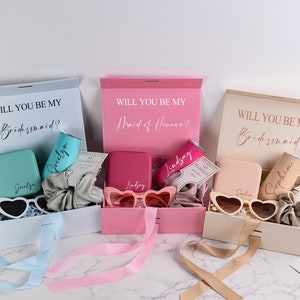 Benutzerdefinierte Name Brautjungfer Vorschlag Geschenkbox, leere Geschenkbox, personalisierte Brautjungfer Vorschlag Box, elegant werden Sie meine Brautjungfer Box sein