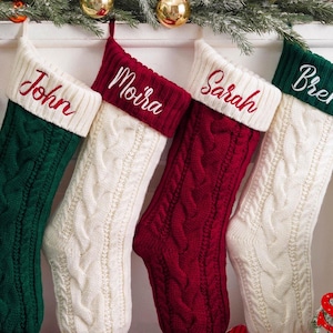 Personalized Family Christmas Stockings,Embroidered Christmas Stocking,2025 Knitted Stockings With Name,Monogram Stocking,Holiday Decor Gift