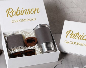 Magnetische schwarze Groomsmen Vorschlag Geschenkbox, personalisierte Box für Trauzeuge, werden Sie mein Trauzeuge sein, Trauzeuge Vorschlag Box, leere Geschenkbox